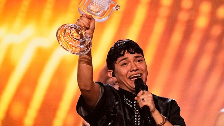 Winner of the Eurovision Song Contest JJ from Austria. Pic: AP