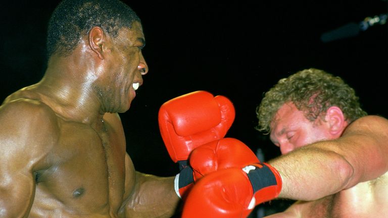 Bugner in his 1987 bout against Frank Bruno. Pic: Action Images/Reuters