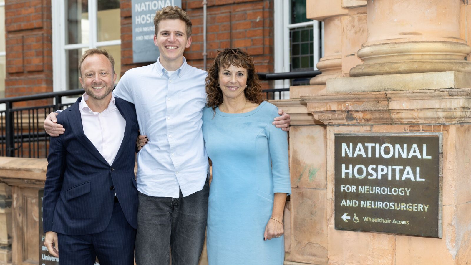 Professor Ed Wild, Jack May-Davis, and Professor Sarah Tabrizi. Pic: University College London Hospital