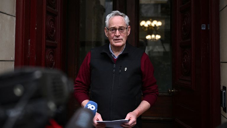 Ian Wilkinson spoke to the media after the sentence. Pic: Reuters 