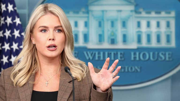 White House press secretary Karoline Leavitt. Pic: Reuters