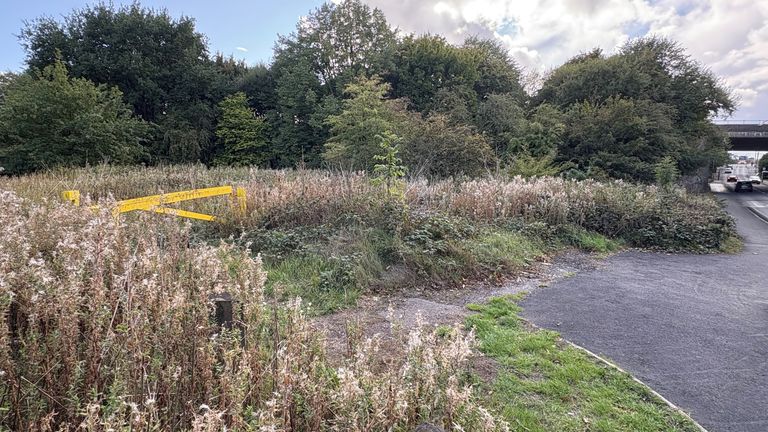 A previously sealed off area of grassland near Tame Road in Oldbury. Pic: PA
