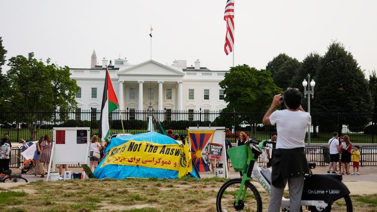 The site stands across from the White House. Pic: AP