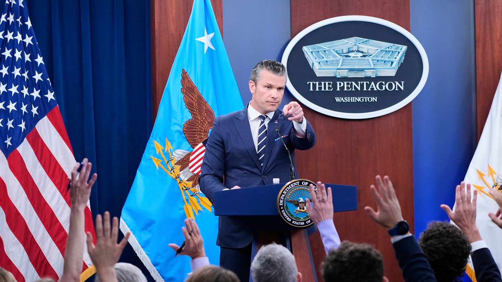 Pete Hegseth said journalists' access to the Pentagon would also be cut back. File pic: AP