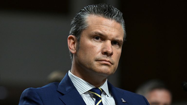 Mr Hegseth could refer to himself as 'secretary of war' under the change. Pic: Reuters