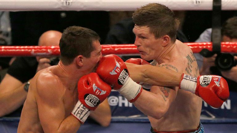 Hatton in his last professional fight against Vyacheslav Senchenko in 2012. Pic: Reuters