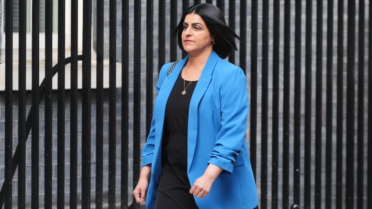 Shabana Mahmood arrives at Downing Street after being appointed home secretary. Pic: PA