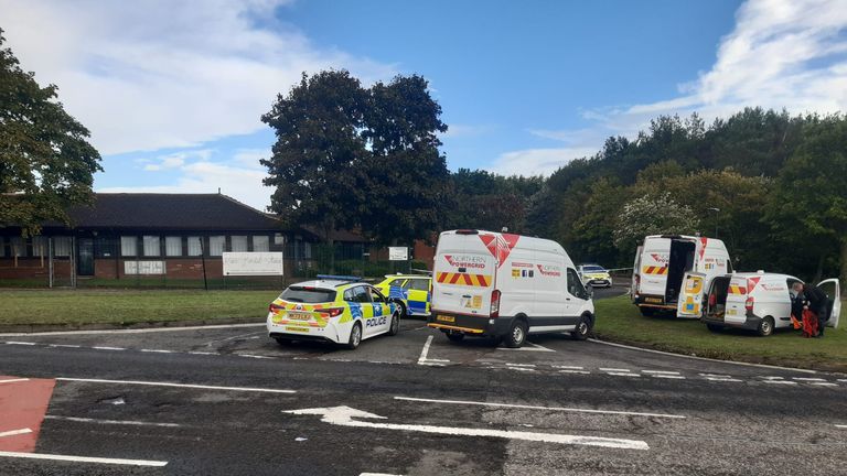 Emergency services were pictured on the scene