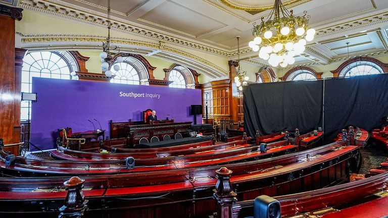 The inquiry is taking place at Liverpool Town Hall. Pic: PA