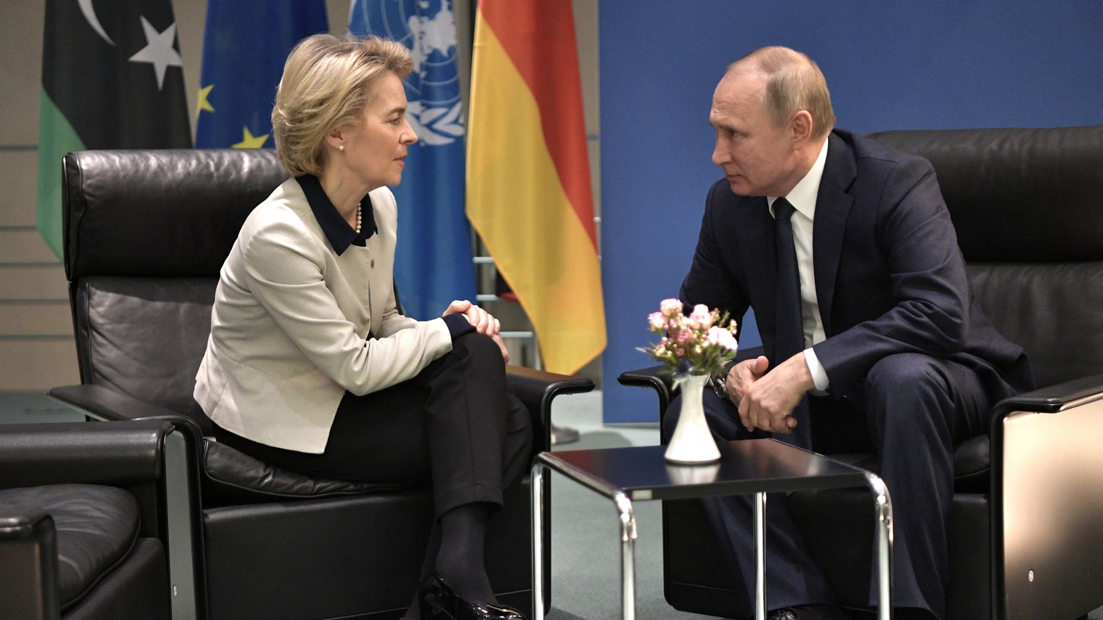 Ursula von der Leyen with Vladimir Putin in 2020. Pic: Reuters