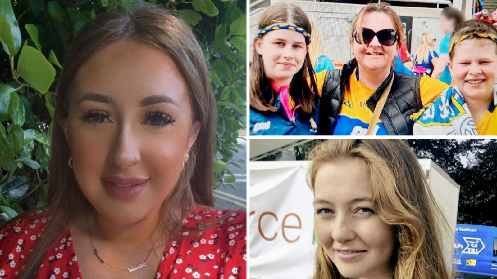 Sarah Montgomery (left), Katie Simpson (bottom right), and Vanessa Whyte with her children - just some of the victims of domestic violence in Northern Ireland