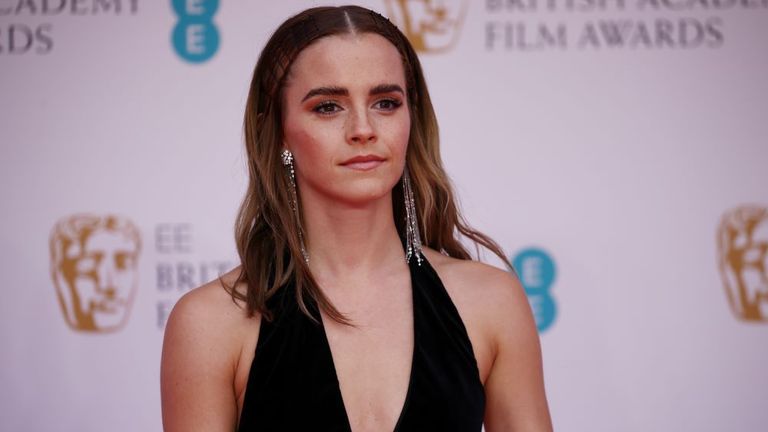 Emma Watson arrives at the Baftas in March 2022. Pic: Reuters