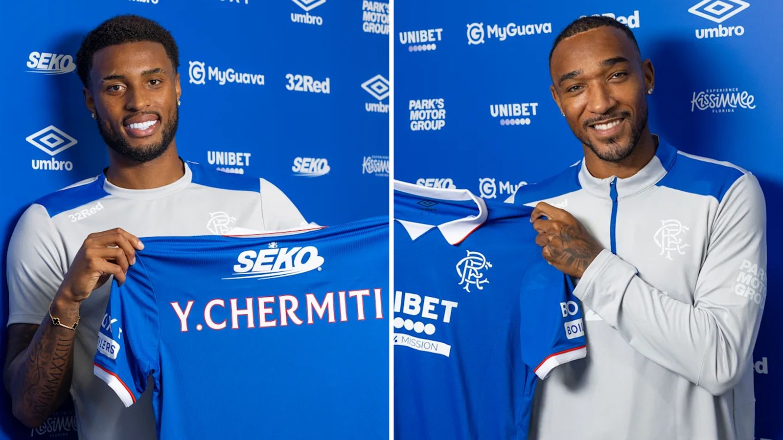 Youssef Chermiti and Derek Cornelius have joined Rangers (credit: Rangers FC)