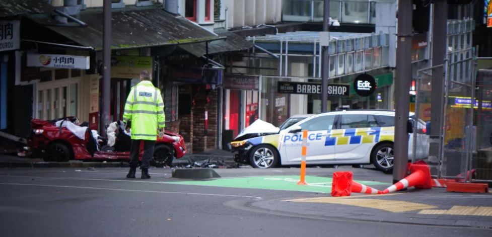 Emergency services at the scene this morning. PHOTO: RNZ