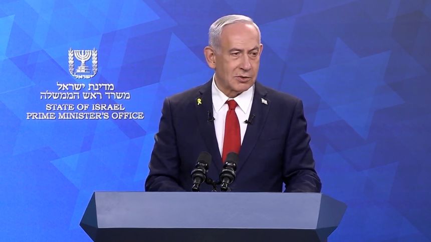 Israeli Prime Minister Benjamin Netanyahu speaks in a video released by his office via YouTube, on Wednesday, September 17.