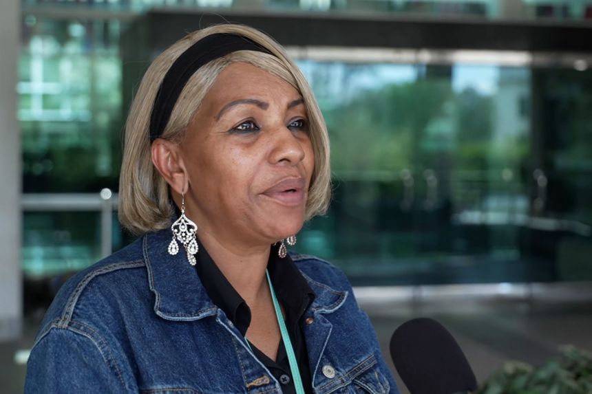 Bonita Williams, a contract worker at the State Department building in Washington, DC, speaks with CNN.