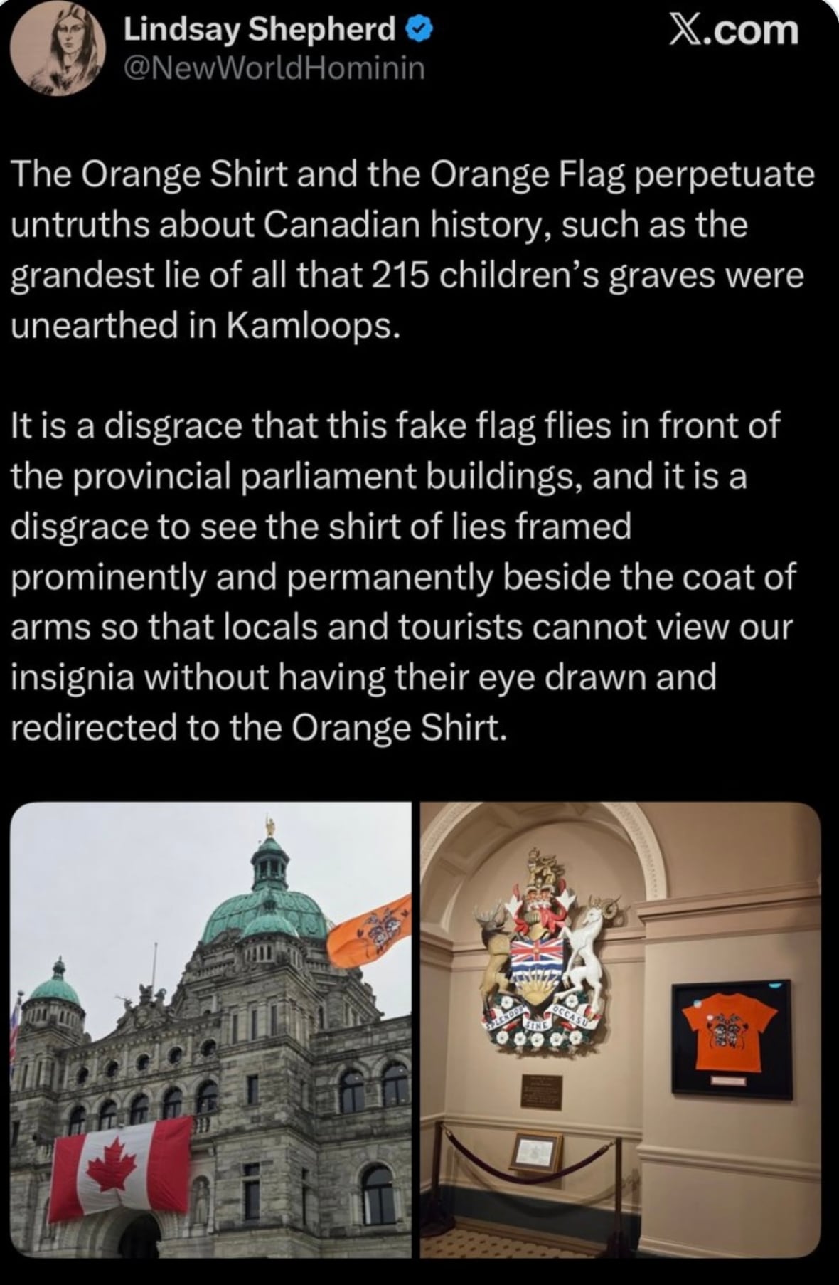 A tweet message credited to Lindsay Shepherd.