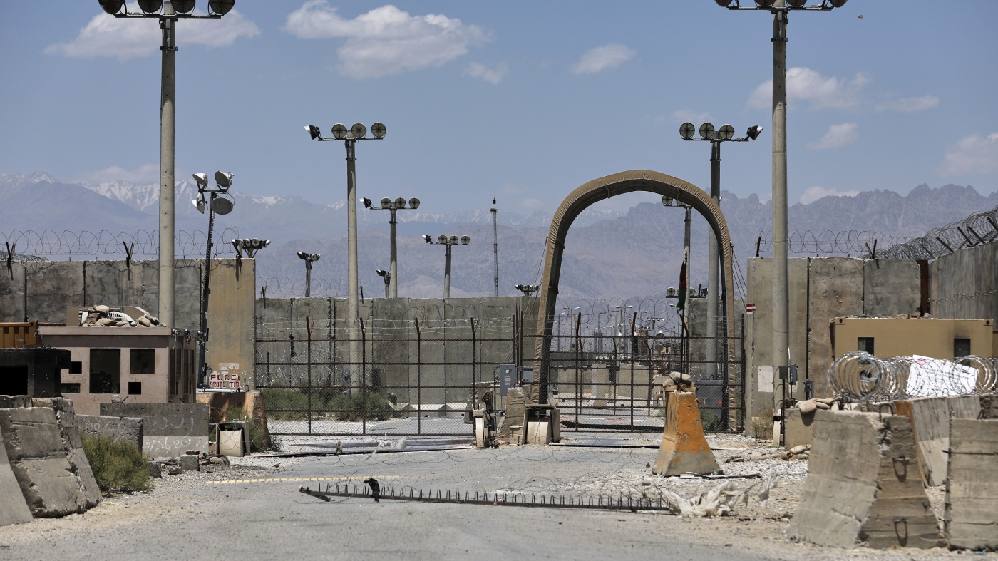 Trump suggests U.S. troops could return to Afghan base over China concerns : NPR