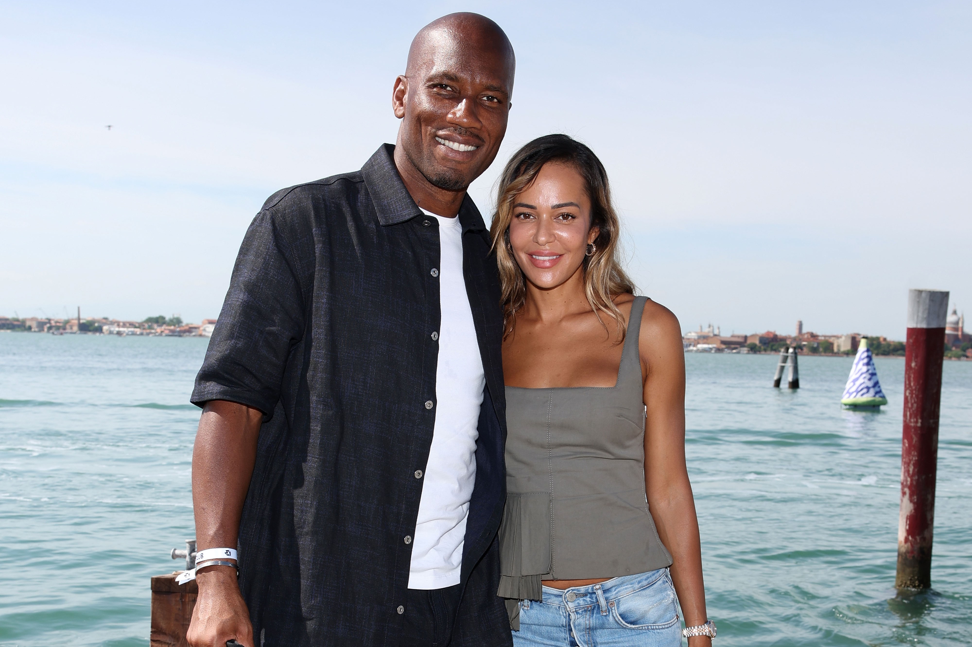 Didier Drogba and Gabrielle Lemaire at the E1 Venice Grand Prix 2024.