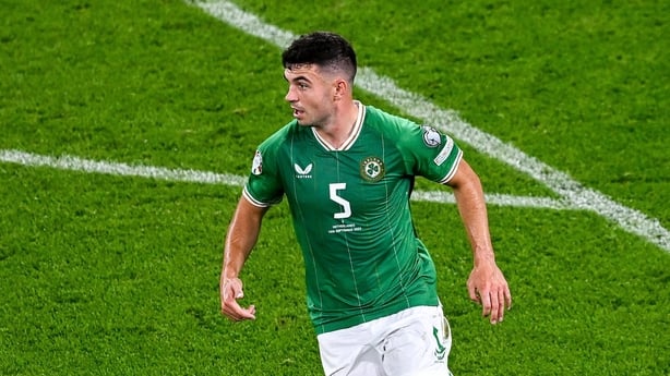 10 September 2023; John Egan of Republic of Ireland during the UEFA EURO 2024 Championship qualifying group B match between Republic of Ireland and Netherlands at the Aviva Stadium in Dublin. Photo by Ben McShane/Sportsfile