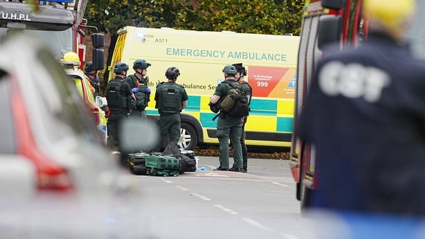 Emergency services at the scene of an incident at Heaton Park Hebrew Congregation synagogue in Crumpsall, Manchester