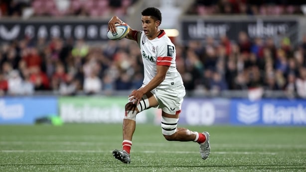 26 September 2025; Cormac Izuchukwu of Ulster during the United Rugby Championship match between Ulster and Dragons at Affidea Stadium in Belfast. Photo by John Dickson/Sportsfile