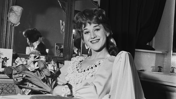 Actress Patricia Routledge wearing stage costume in her dressing room at the Comedy Theatre, London, May 16th 1962