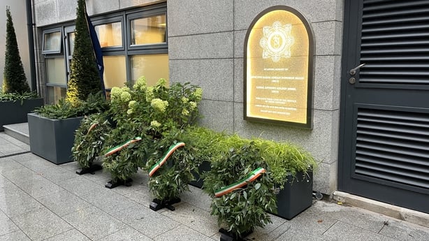 View of the garden of reflection at Dundalk Garda Station in Co Louth