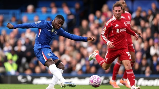 Moises Caicedo of Chelsea scoring against Liverpool in Premier League, October 2025