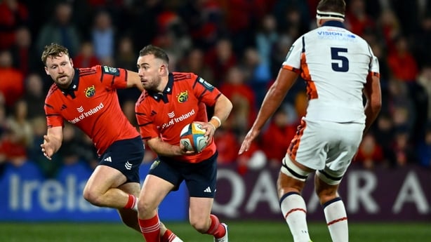 10 October 2025; JJ Hanrahan of Munster during the United Rugby Championship match between Munster and Edinburgh at Virgin Media Park in Cork. Photo by Shauna Clinton/Sportsfile