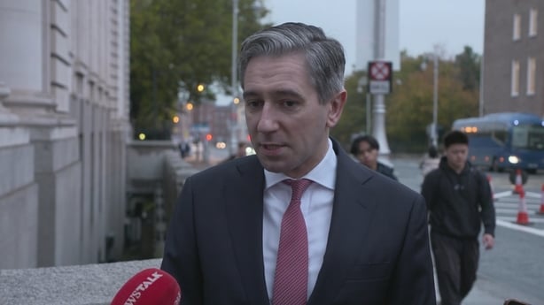 Simon Harris outside Government Buildings