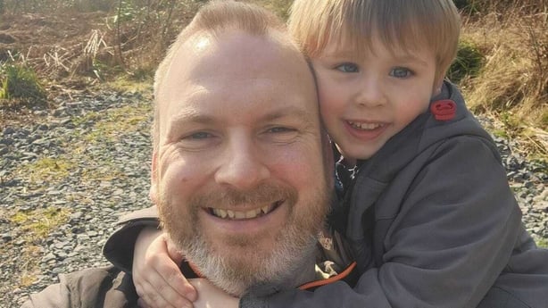 Alan Sheerin with his son