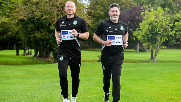 Stephen Bradley, right, and his assistant Glenn Cronin will take in this year's Irish Life Dublin Marathon