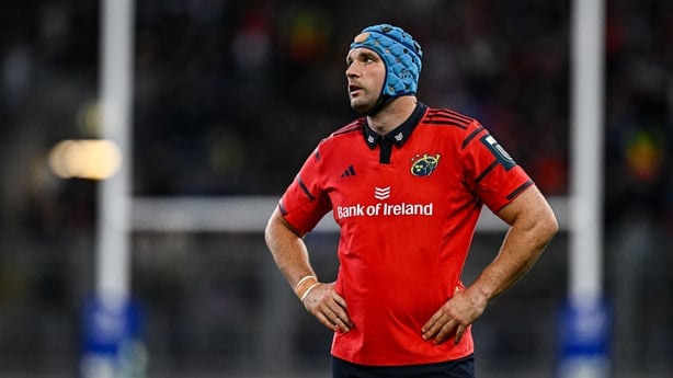18 October 2025; Tadhg Beirne of Munster during the United Rugby Championship match between Leinster and Munster at Croke Park in Dublin. Photo by Seb Daly/Sportsfile
