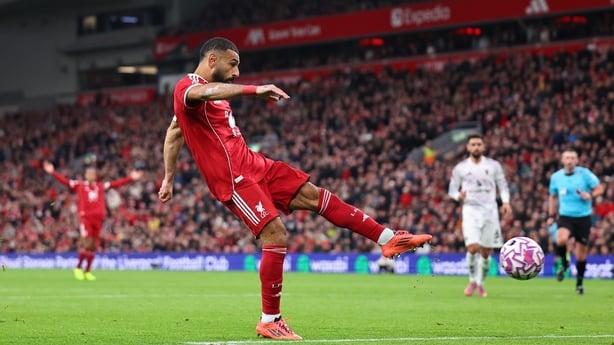 LIVERPOOL, ENGLAND - OCTOBER 19: Mohamed Salah of Liverpool misses a chance during the Premier League match between Liverpool and Manchester United at Anfield on October 19, 2025 in Liverpool, England. (Photo by Robbie Jay Barratt - AMA/Getty Images)