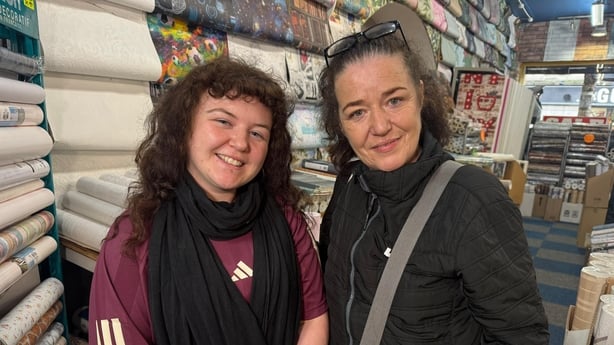 Picture of Carol Goff and her daughter Katie shopping in Gerry Keane Wallpapers