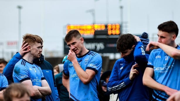 25 October 2025; Westport players after their side's defeat in the Mayo County Senior Club Football Championship final match replay between Ballina Stephenites and Westport at Hastings Insurance MacHale Park in Castlebar, Mayo. Photo by Thomas Flinkow/Sportsfile
