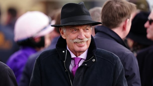 Dermot Desmond on day one of the 2025 Cheltenham Festival at Cheltenham Racecourse