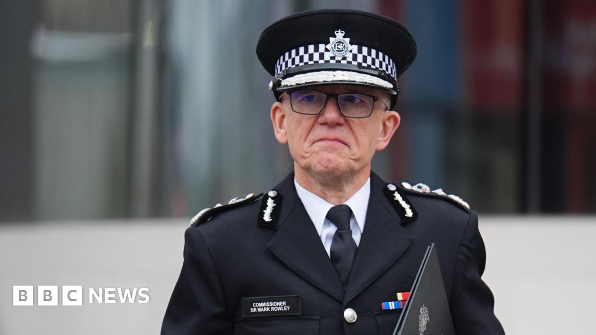 Metropolitan Police Commissioner Sir Mark Rowley in uniform and hat looking ahead