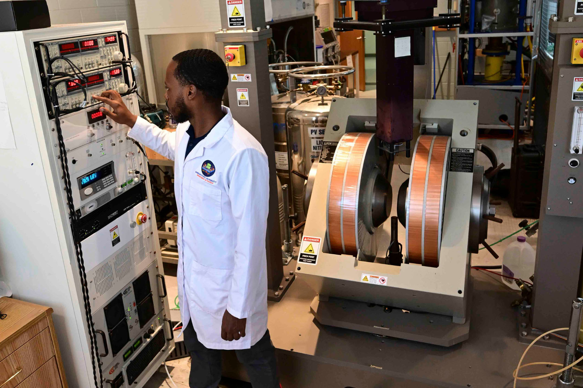 Student working inside of a laboratory