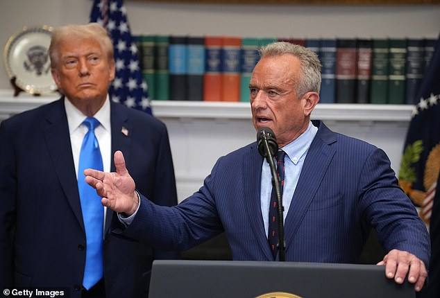 Health Secretary Robert F Kennedy Jr and President Donald Trump making an announcement last month on a potential link between acetaminophen and autism