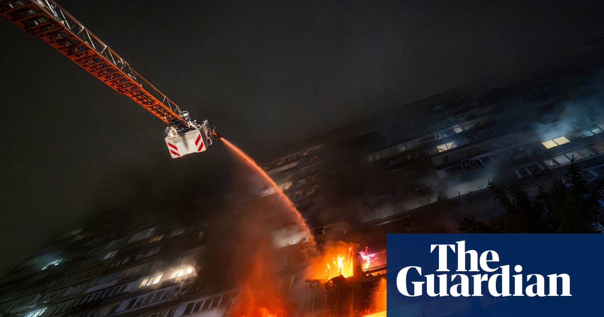 ‘Massive’ Russian attack on Ukraine capital triggers blackouts and sets high-rise alight | Ukraine