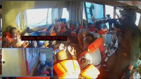 Moment IDF soldiers board Gaza aid flotilla vessels – video