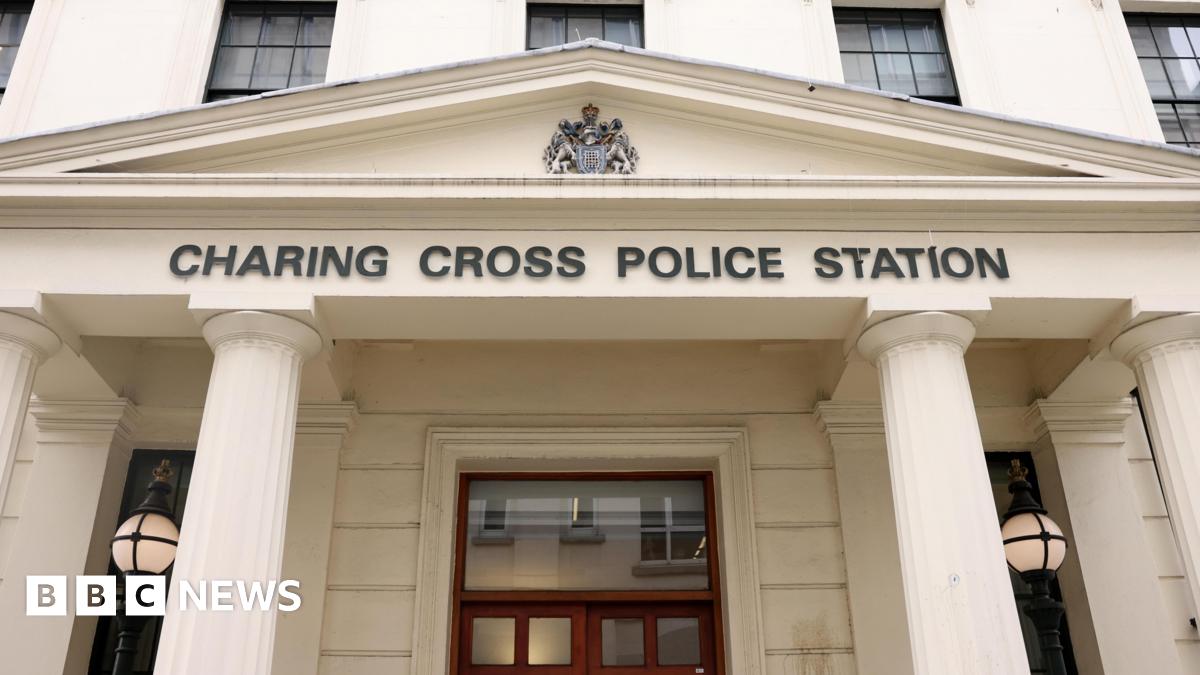The main entrance of Charing Cross police station in central London.