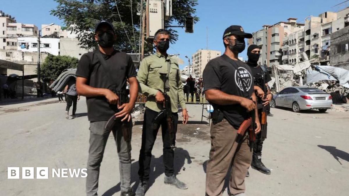 Hamas armed police in Gaza City 11 Oct