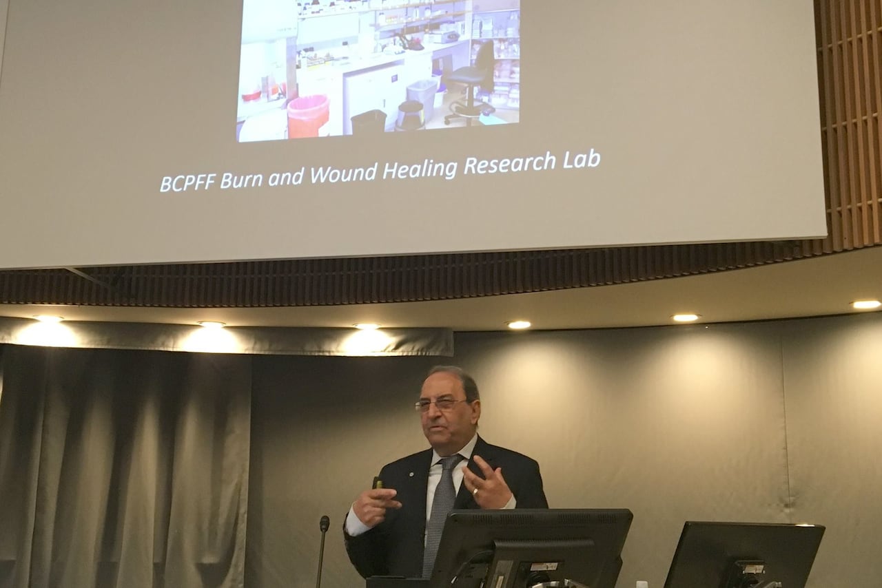 Aziz Ghahary pitches Meshfill during the 2017 Innovators’ Challenge.