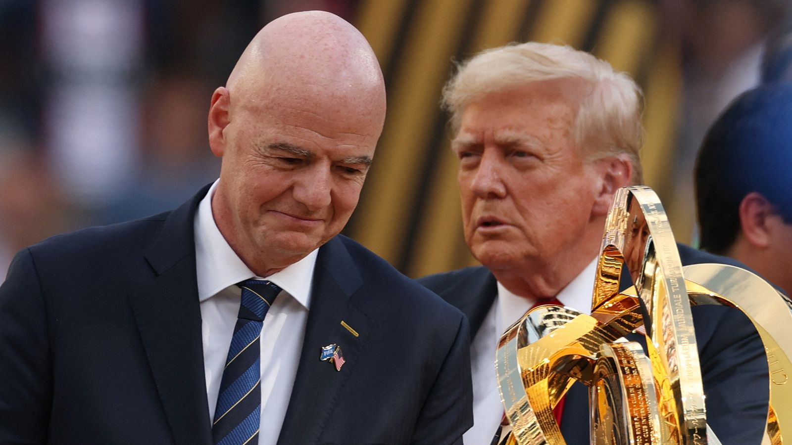 Donald Trump and Gianni Infantino have a long-standing alliance. Pic: Reuters