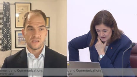 'Explain why that's on your homepage': senator asks Yahoo about 'explicit' photo on site – video