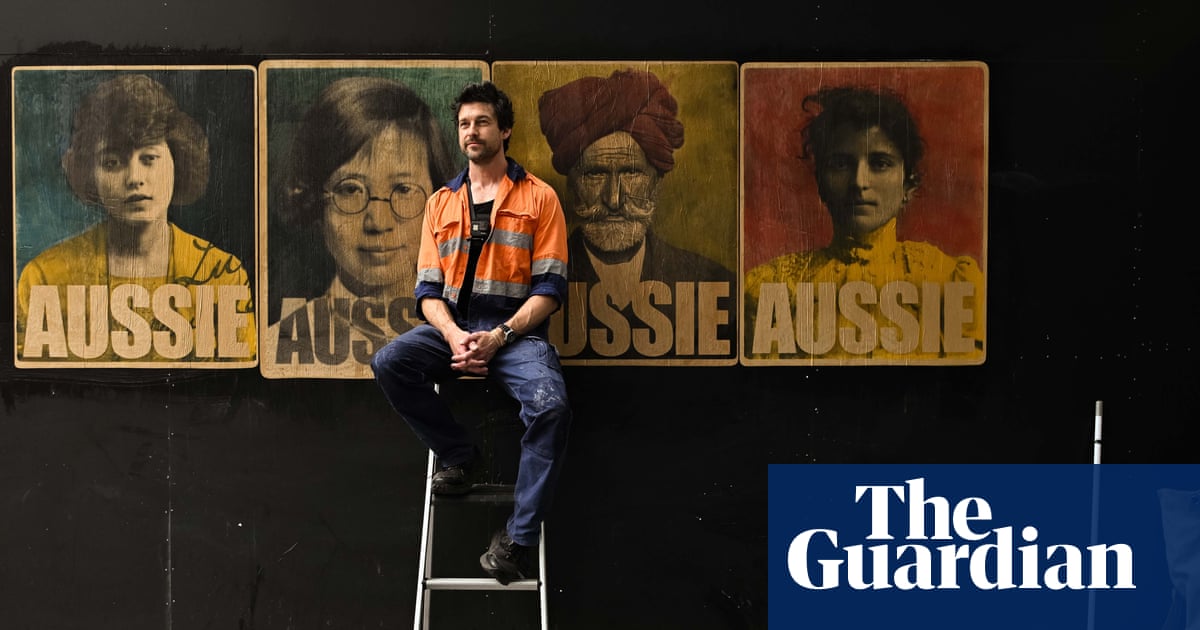 At anti-immigration marches, Peter Drew spreads his renowned ‘Aussie’ posters – and waits | Australian immigration and asylum