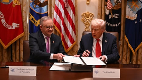 'Ready to go': Trump and Albanese sign multibillion-dollar critical minerals agreement  – video